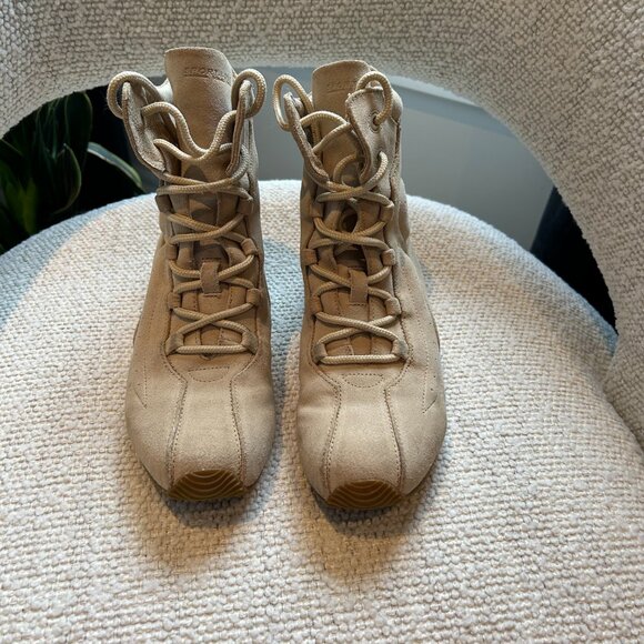 Sportique Taupe Suede High-Top Sneakers/Boots – Women’s Size 6.5 - Picture 4 of 5
